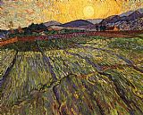 Vincent van Gogh Wheat Field with Rising Sun painting